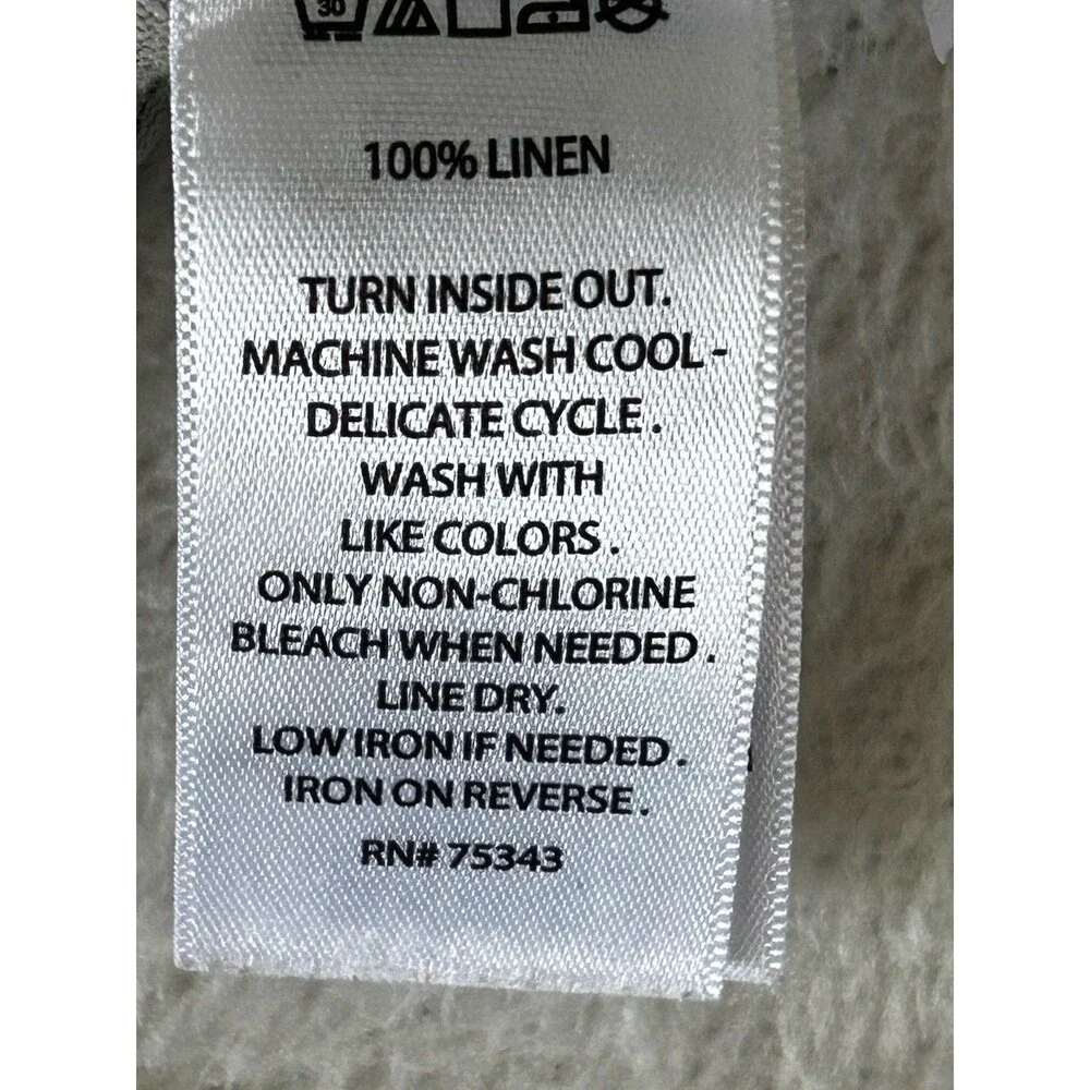C&C California 100% Linen Top Hawaiian Tropical Cropped Boxy Beachy Size L - Picture 7 of 9